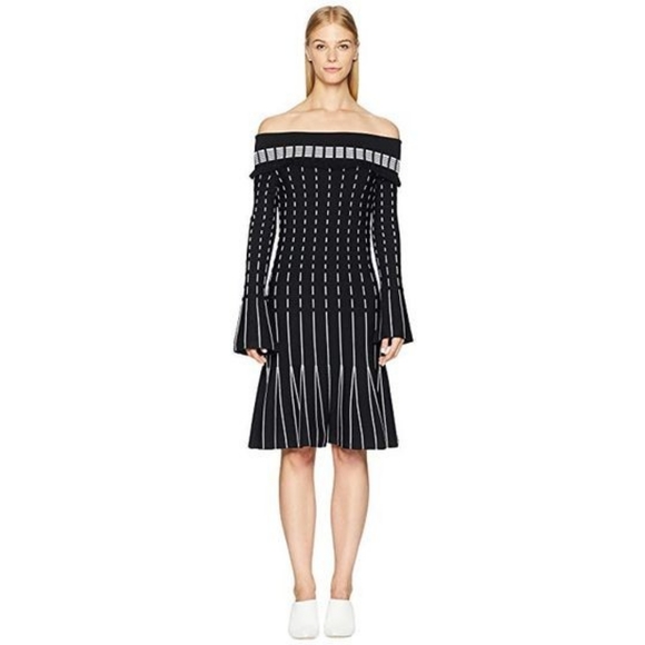 Prabal Gurung Off Shoulder Flare Sleeve Dress - Picture 10 of 14